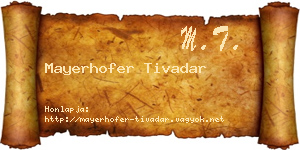 Mayerhofer Tivadar névjegykártya