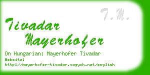 tivadar mayerhofer business card